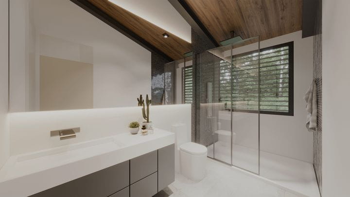 Our bathrooms are designed to always have plenty of natural light and thus establish a wide connection with the outdoor spaces.