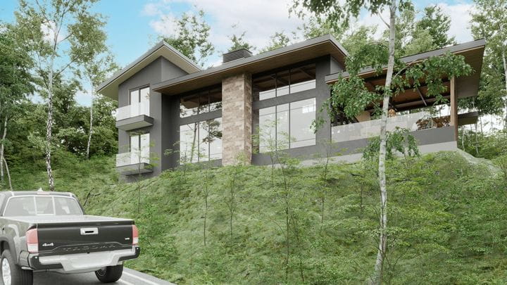 Nuestro sistema de construcción en seco mediante estructura ligera en Steel Frame nos permite adaptarnos a terrenos con gran desnivel