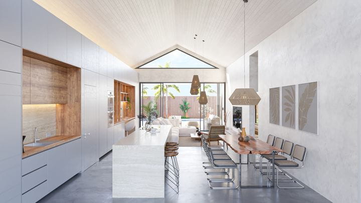 Central living area with large windows that promote ventilation and the entry of natural light.