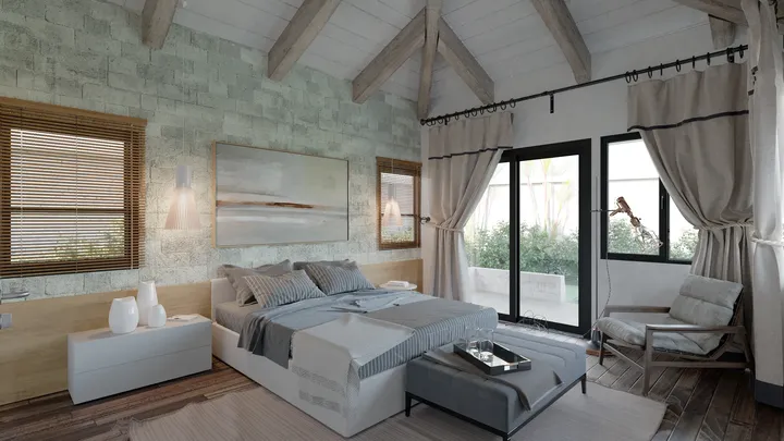 Dormitorios de diseño rústico construidos con materiales naturales