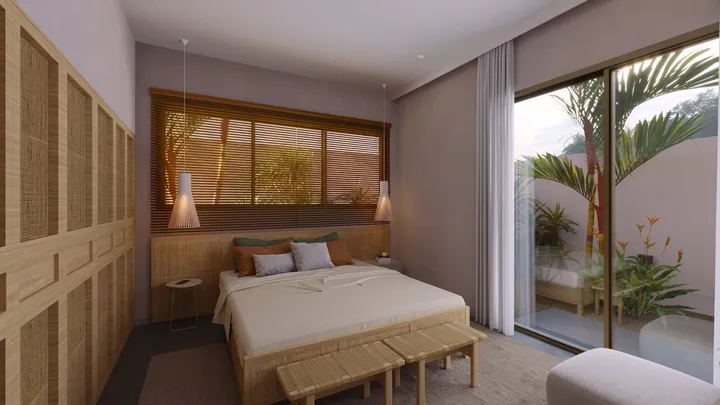 Guest room with direct communication to the social area