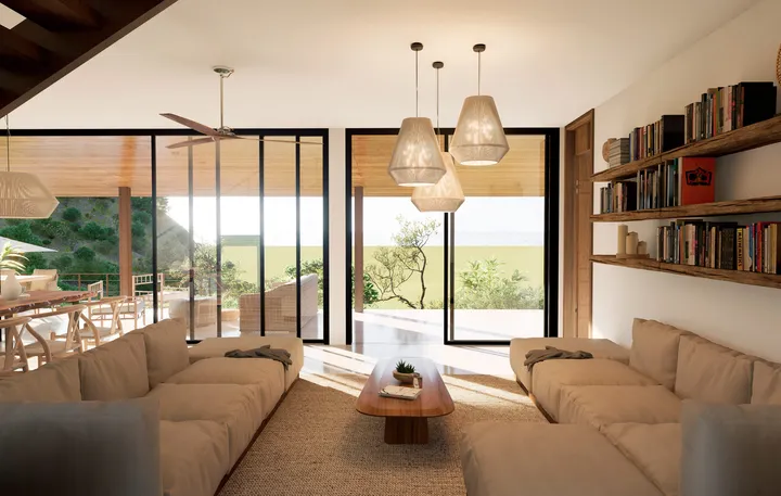 Area de living room con ventilación natural cruzada