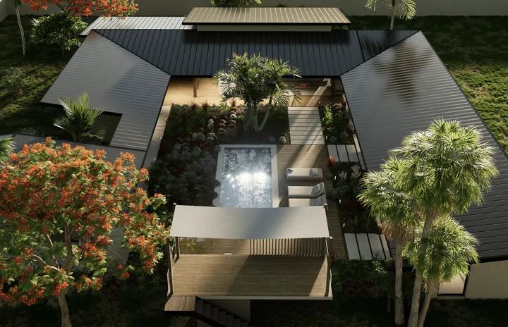 Proyecto de casa de playa en Steel Framin en Pedasí