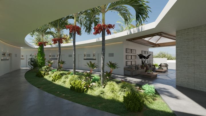 Espacio interior en entrada de habitaciones. Diseñamos y construimos proyectos que marcan la diferencia en Panamá