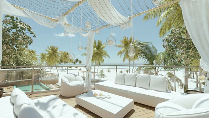 Diseñamos y construimos áreas sociales perfectamente integradas con la playa y el mar