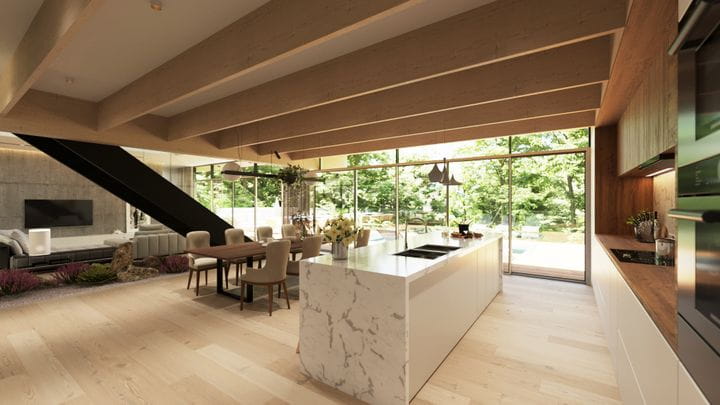  Large windows with solar control technology and European profiles