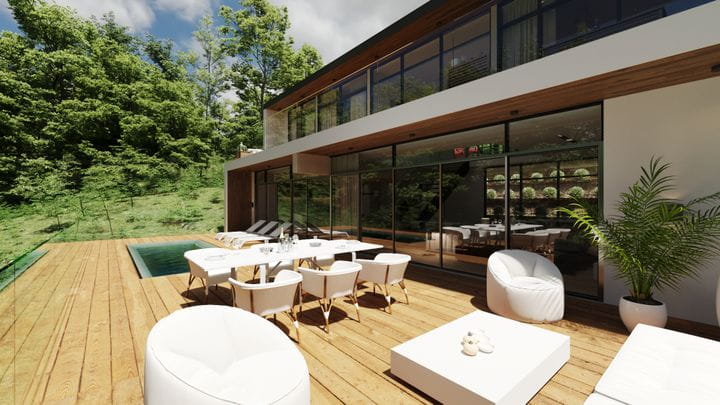  Outdoor areas in natural wood or technological decking